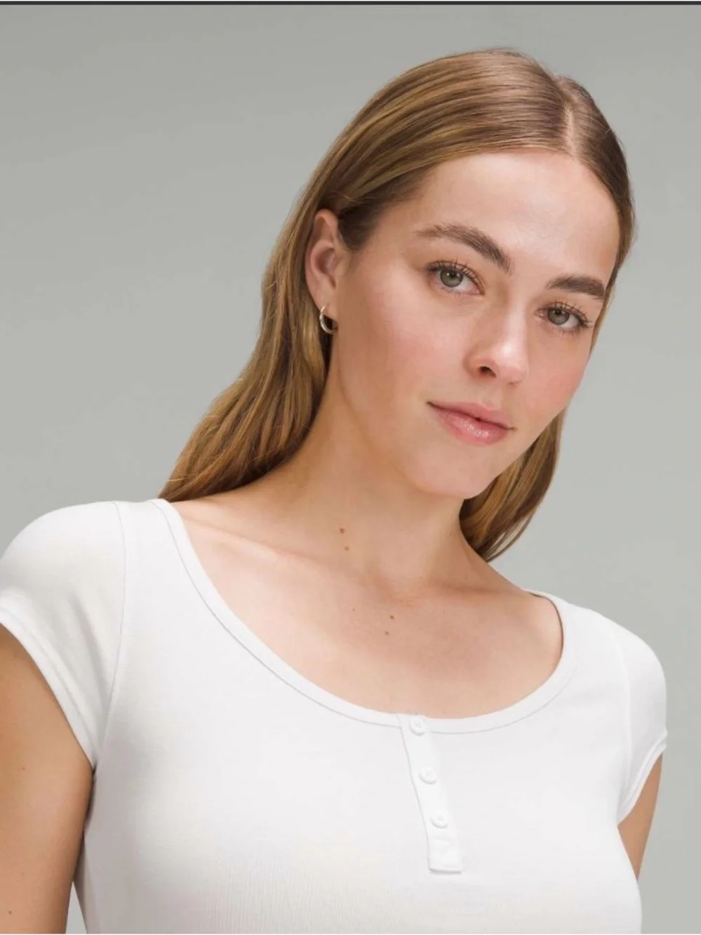 lululemon athletica Cap Sleeve Henley M Light Vapor